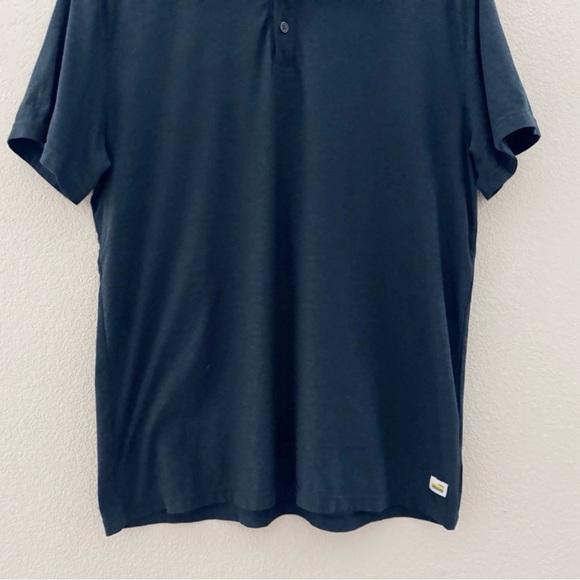 Vuori Strato Tech Polo Shirt Henley Med Blue Short Sleeve Classic Golf Casual - Picture 6 of 9